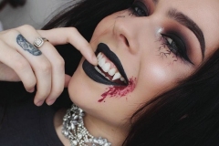 Макіяж вампіра на Хелловін для круглого обличчя