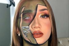 Хеловінський макіяж зомбі для дівчат