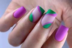 Матовый дизайн ногтей с абстракцией для девушек