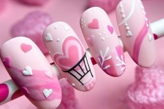 Об’ємний дизайн нігтів на День всіх закоханих 2023
