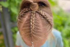 Трендовая причёска с классическими косами для девочек