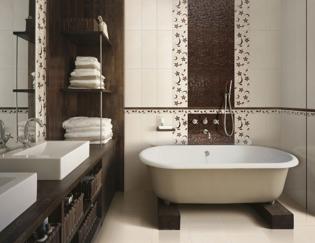 Ванна кімната у коричневих тонах