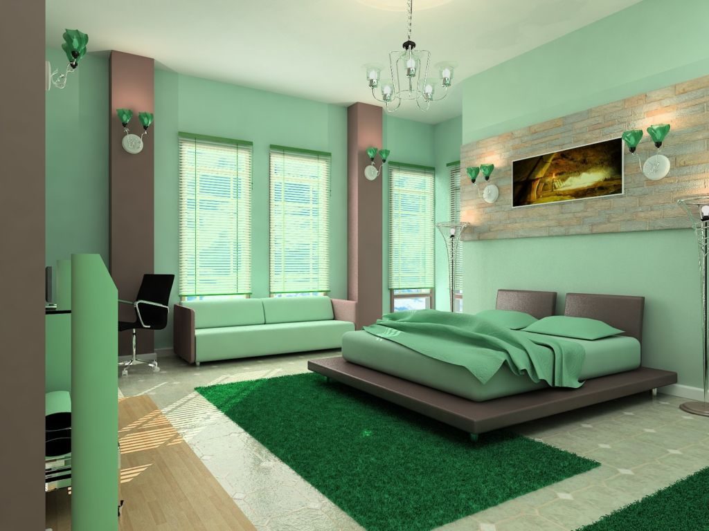 Спальня у зелених тонах