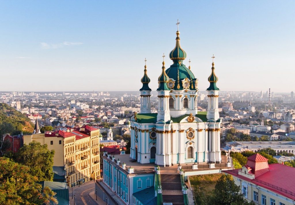 Андреевская церковь, вид сверху