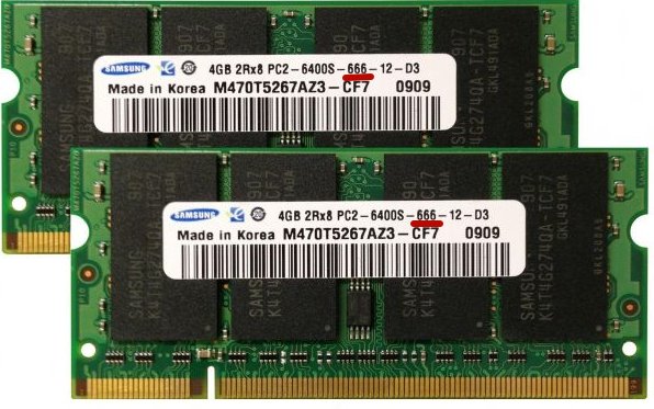 Тайминги DDR2 памяти пишут слитно тремя цифрами на гарантийной наклейке.