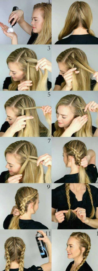Плетение Кос Видео уроки : Коса с Лентой. Weaving braids video tutorials: braid with a ribbon