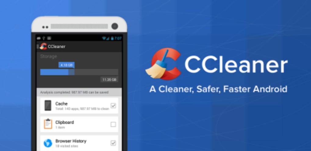 Программа CCleaner хорошо чистит телефон от ненужных файлов