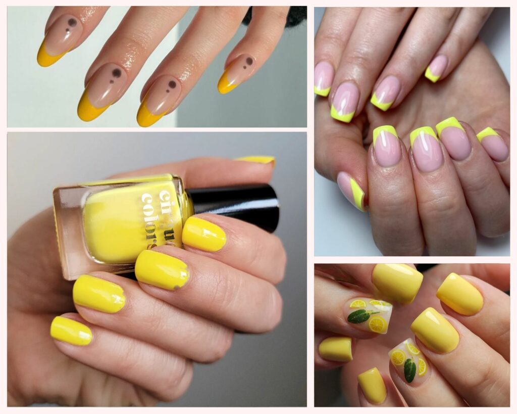Сектор желтых оттенков в палитре – самый позитивный и жизнерадостный цвет для ногтей