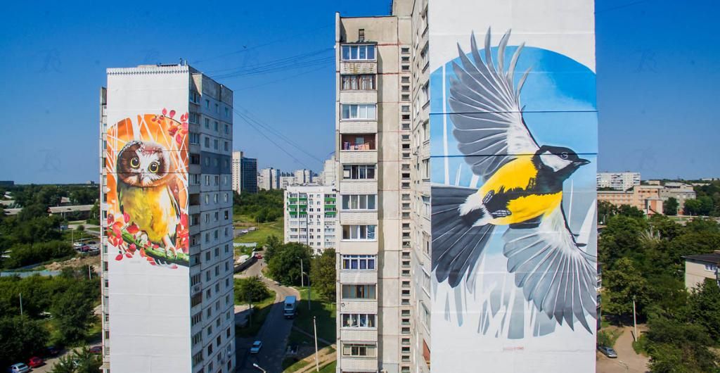 Мурал «Украинские птицы» (район ХТЗ)