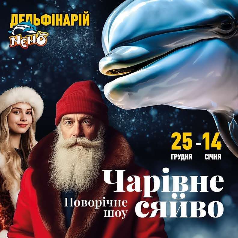 Новогоднее представление «Волшебное сияние» в одесском дельфинарии «Немо», куда можно сходить с детьми 