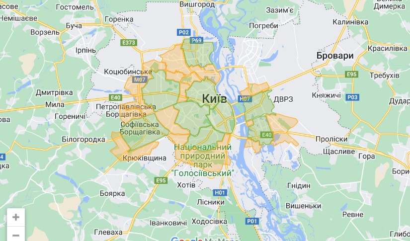Карта доставки из «СушиХо» по Киеву