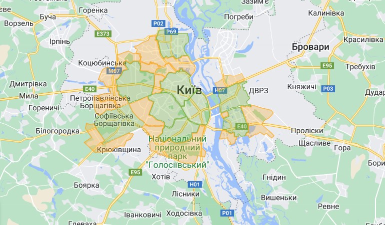 Карта доставки еды по Киеву «МногоЛосося»