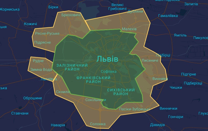 Карта доставки суші «Mamenori», Львів