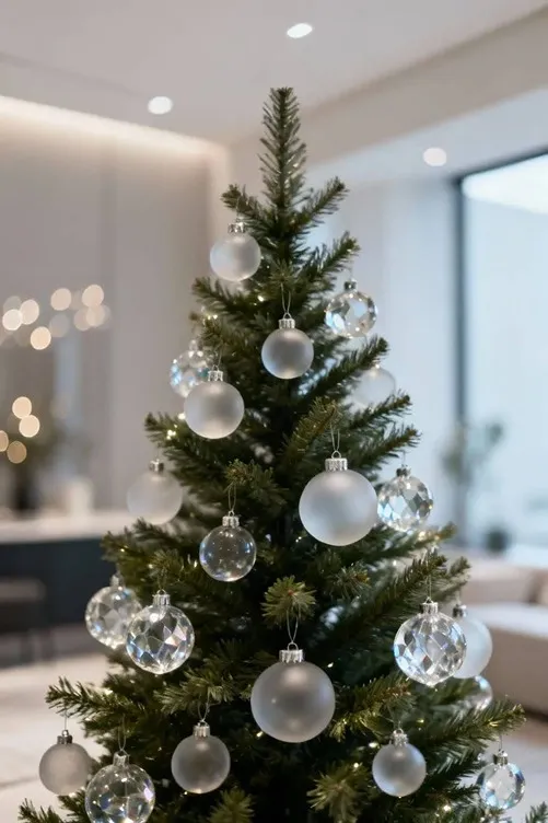 Елка с красивыми стеклянными шариками