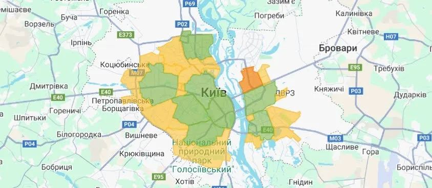 Карта доставки еды по Киеву «МногоЛосося»
