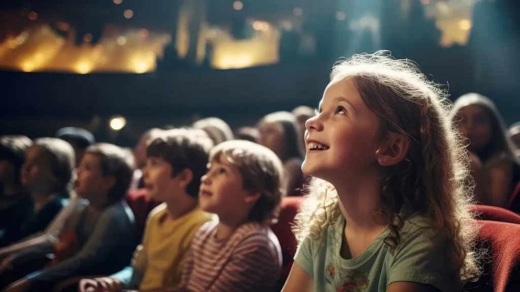 Розваги у Львові для дітей – діти дивляться театральну виставу