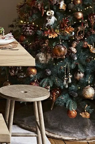 Украсить елку на Новый год 2026 года в бронзовые игрушки